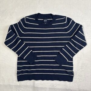 Gap Striped Long Sleeve Blue White Pullover Sweater Women's Large